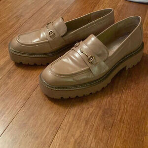Sam Edelman leather platform loafer - women’s size 11 - chunky heel - tan